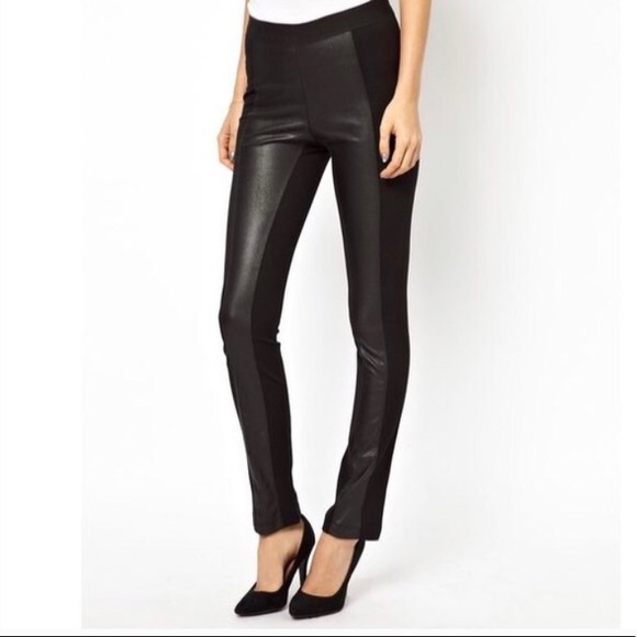 BCBG Max Azria Faux Leather Panel Leggings - Picture 1 of 4